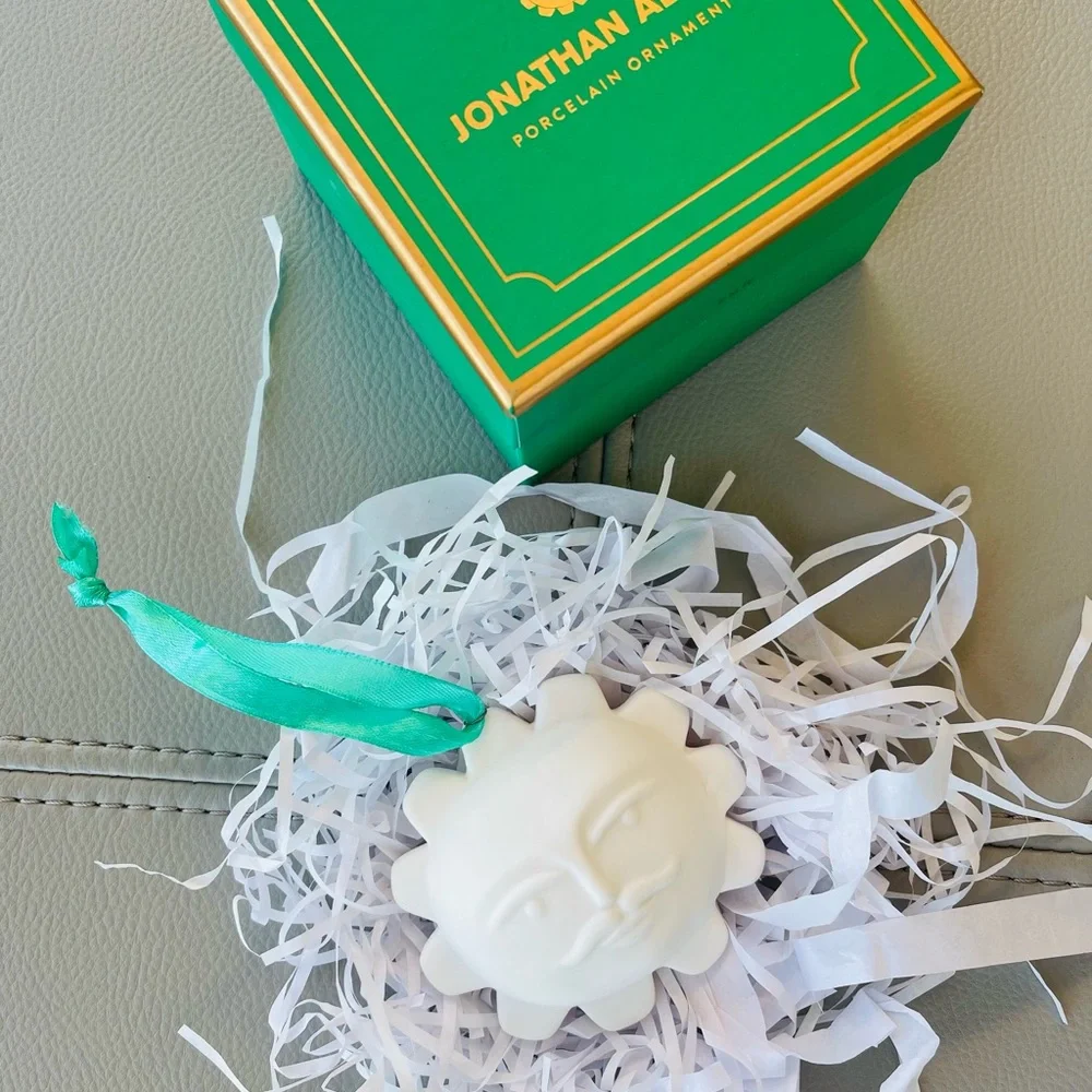 New in Box Jonathan Adler Matte Porcelain SUN Menagerie Christmas Ornament
